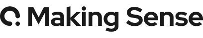 Making Sense company logo with a circular design element to the left.
